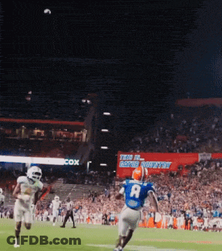 Football Player In Blue Jersey Number 8 GIF