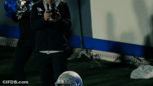 Football Player In Blue Memphis Jersey GIF