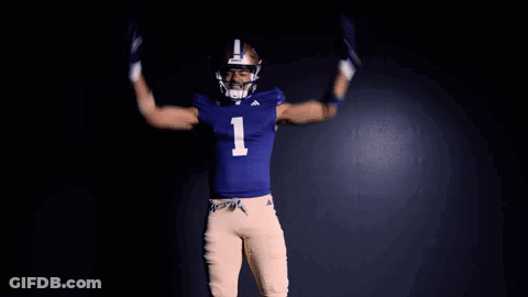 Football Player In Blue Uniform Number 1 GIF