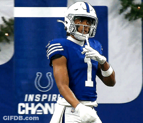 Football Player In Blue Uniform Number 1 GIF