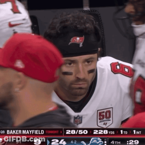Football Player In Buccaneers Headband GIF