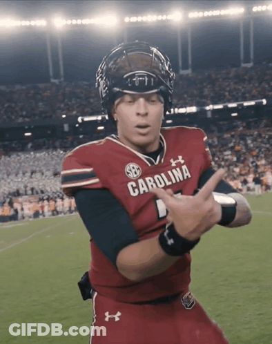 Football Player In Carolina Jersey Making Funny Face GIF