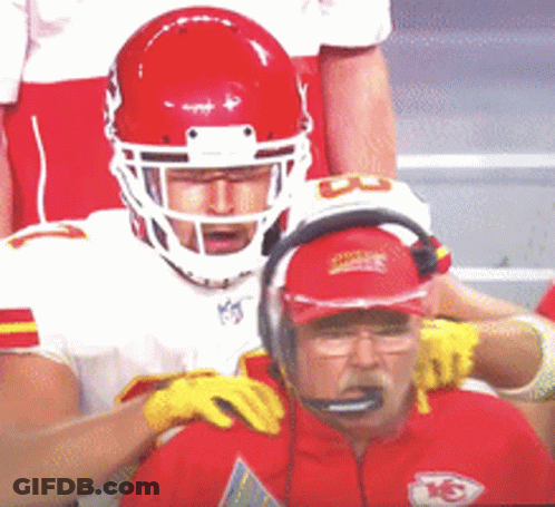 Football Player In Chiefs Helmet And Headphones GIF