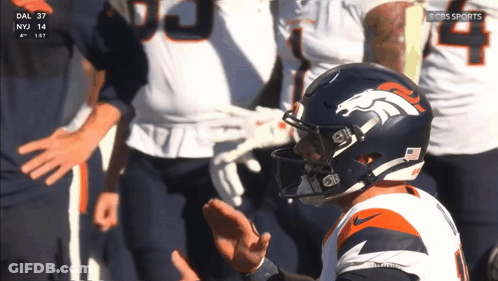 Football Player In Denver Broncos Helmet GIF