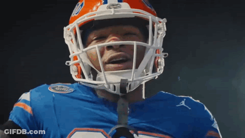 Football Player In Gators Helmet GIF