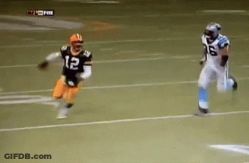 Football Player In Green Bay Packers Helmet GIF