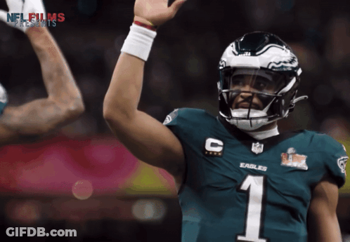 Football Player In Green Eagles Jersey GIF