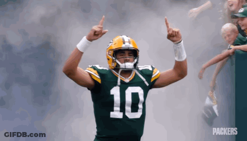 Football Player In Green Jersey Number 10 GIF