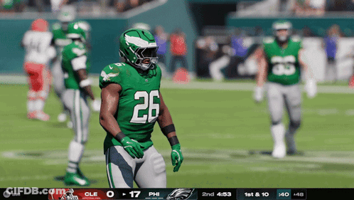 Football Player In Green Jersey Number 26 GIF