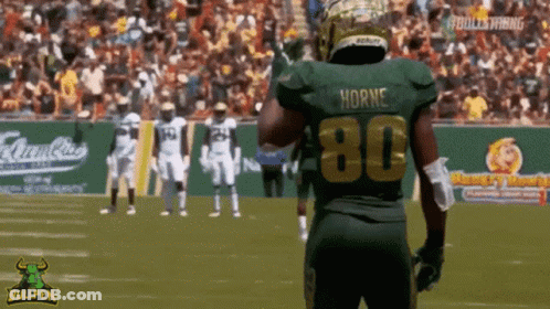 Football Player In Green Jersey With Horne 80 GIF