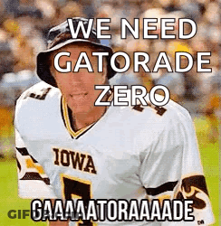 Football Player In Hat And Gatorade Zero Shirt GIF
