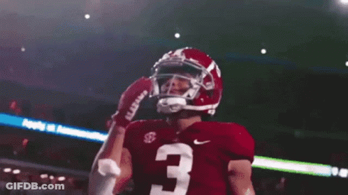 Football Player In Helmet And Jersey Number 3 GIF