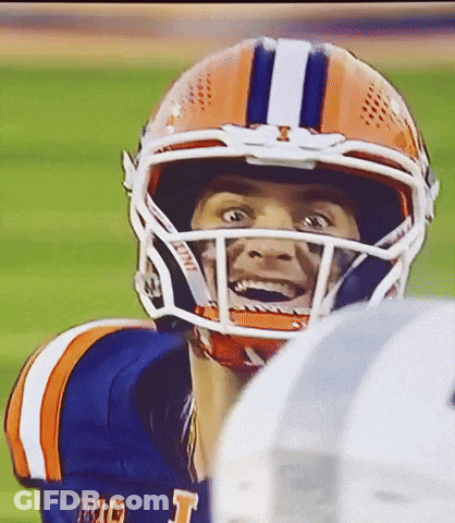 Football Player In Helmet And Jersey With Letter T GIF