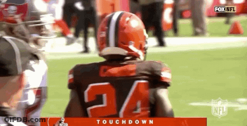 Football Player In Helmet And Number 24 Jersey GIF