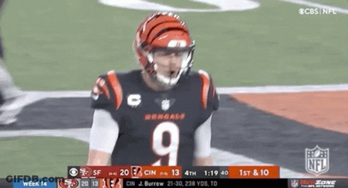 Football Player In Helmet And Number 9 Jersey GIF