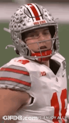 Football Player In Helmet And White Jersey GIF