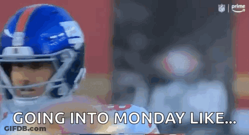 Football Player In Helmet Going Into Monday Like GIF