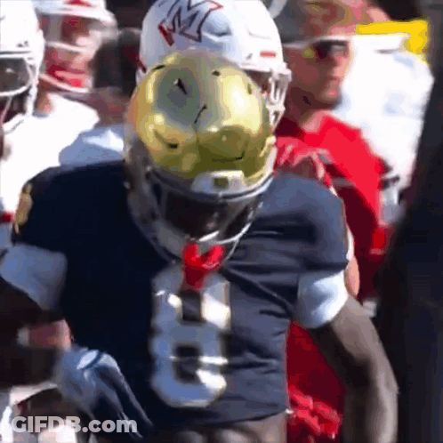 Football Player In Helmet Number 9 GIF