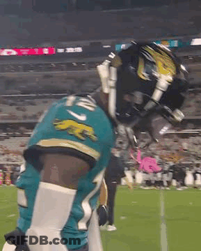 Football Player In Helmet On Field GIF