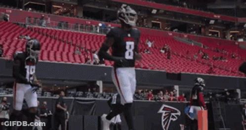 Football Player In Helmet Running To Goal Line GIF