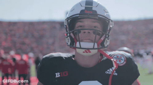 Football Player In Helmet Saying Big GIF