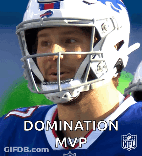 Football Player In Helmet Saying Domination MVP GIF