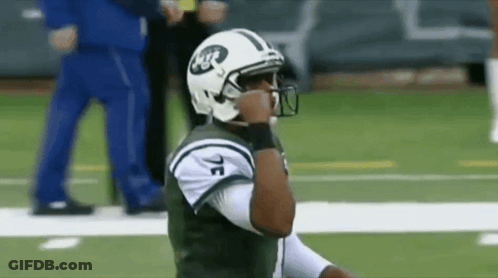 Football Player In Helmet Saying NYC GIF
