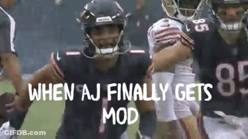 Football Player In Helmet When AJ Finally Gets Mod GIF