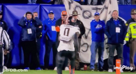 Football Player In Jersey Number 0 Running GIF
