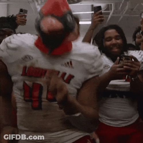 Football Player In Louisville Jersey GIF