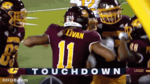 Football Player In Maroon Jersey Number 11 GIF