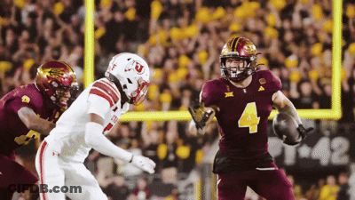 Football Player In Maroon Uniform Number 4 GIF