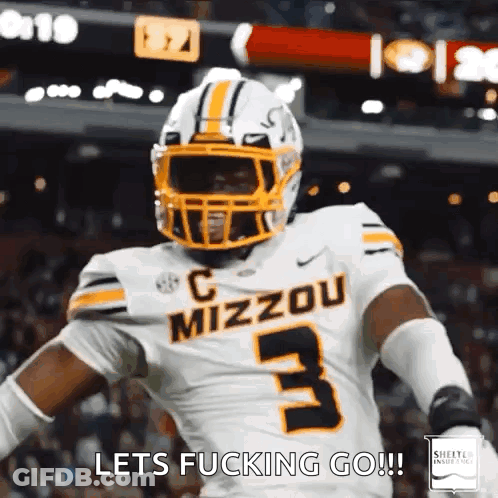 Football Player In Mizzou Jersey Says Let's Fucking Go GIF