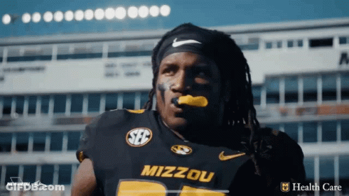 Football Player In Mizzou Uniform GIF