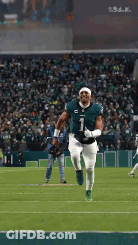 Football Player In Number 1 Jersey Running GIF