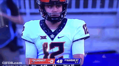 Football Player In Number 12 Jersey GIF