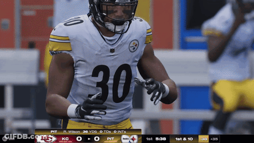 Football Player In Number 30 Jersey GIF