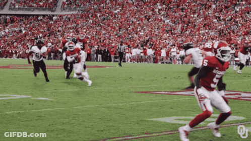 Football Player In Number 5 Jersey Running GIF