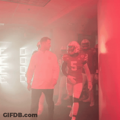 Football Player In Number 5 Jersey Walking Through Tunnel GIF