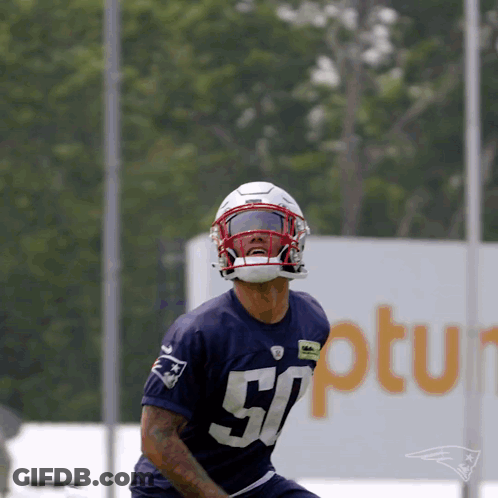 Football Player In Number 50 Jersey GIF