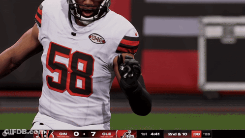 Football Player In Number 58 Jersey GIF