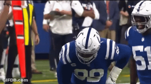 Football Player In Number 80 Jersey Standing On Field GIF