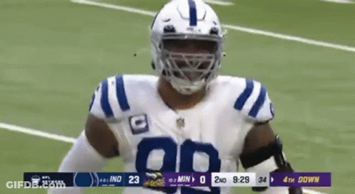 Football Player In Number 80 Jersey Standing On Field GIF