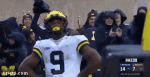 Football Player In Number 9 Jersey Before Crowd GIF