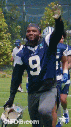 Football Player In Number 9 Jersey Waving GIF