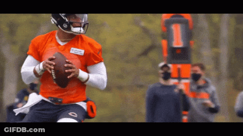 Football Player In Orange Jersey Chicago Bears Name Tag GIF