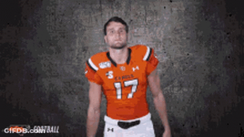 Football Player In Orange Jersey Number 17 GIF
