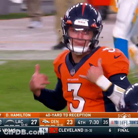 Football Player In Orange Jersey Number 3 GIF