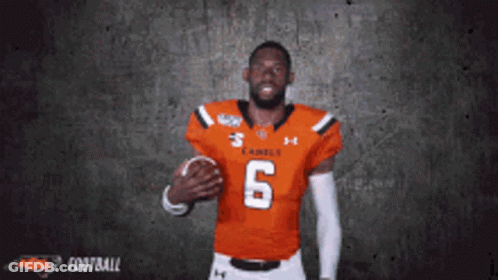 Football Player In Orange Jersey Number 6 GIF