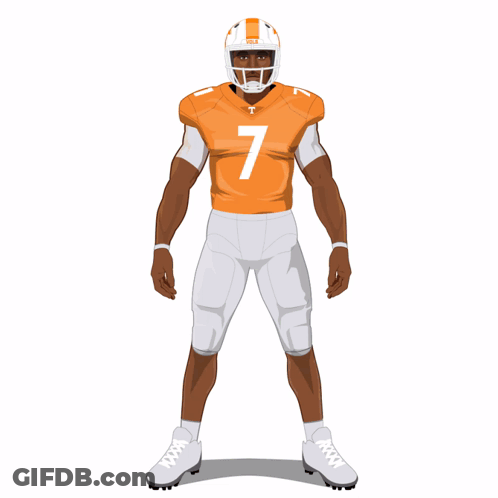 Football Player In Orange Jersey Number 7 GIF